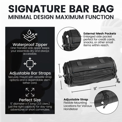 ALMSTHRE Signature XL Bar Bag – Midnight Black | Hard-Shell Bike Handlebar Bag 2