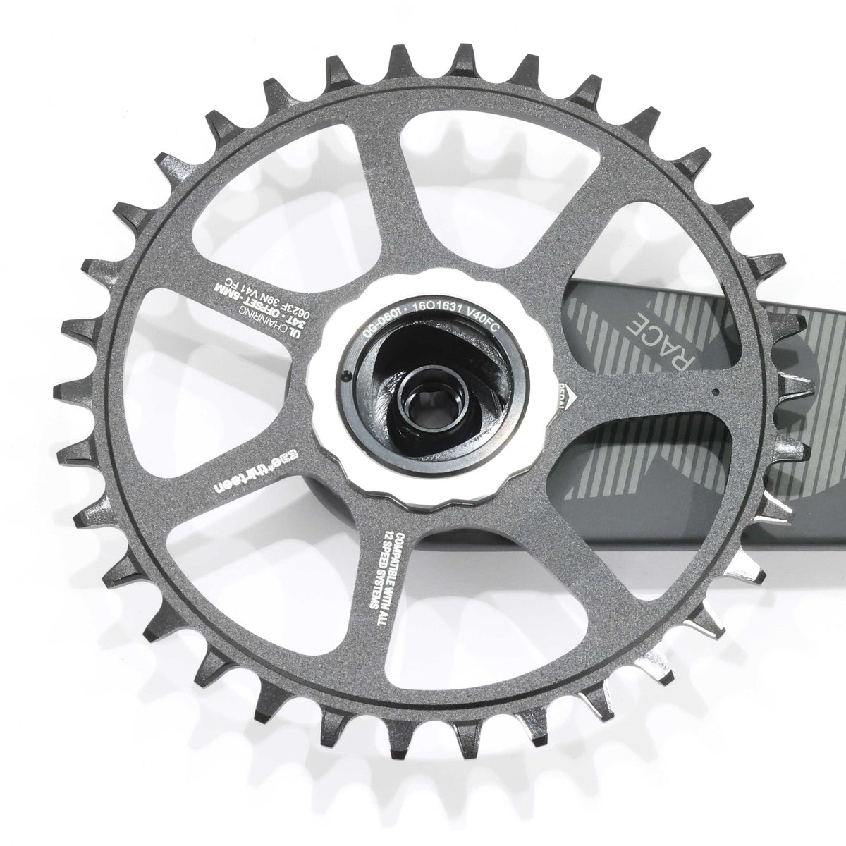 e*thirteen XCX Race Carbon Crankset, 175mm, 34T, Boost, 52mm CL, 30mm Spindle 7
