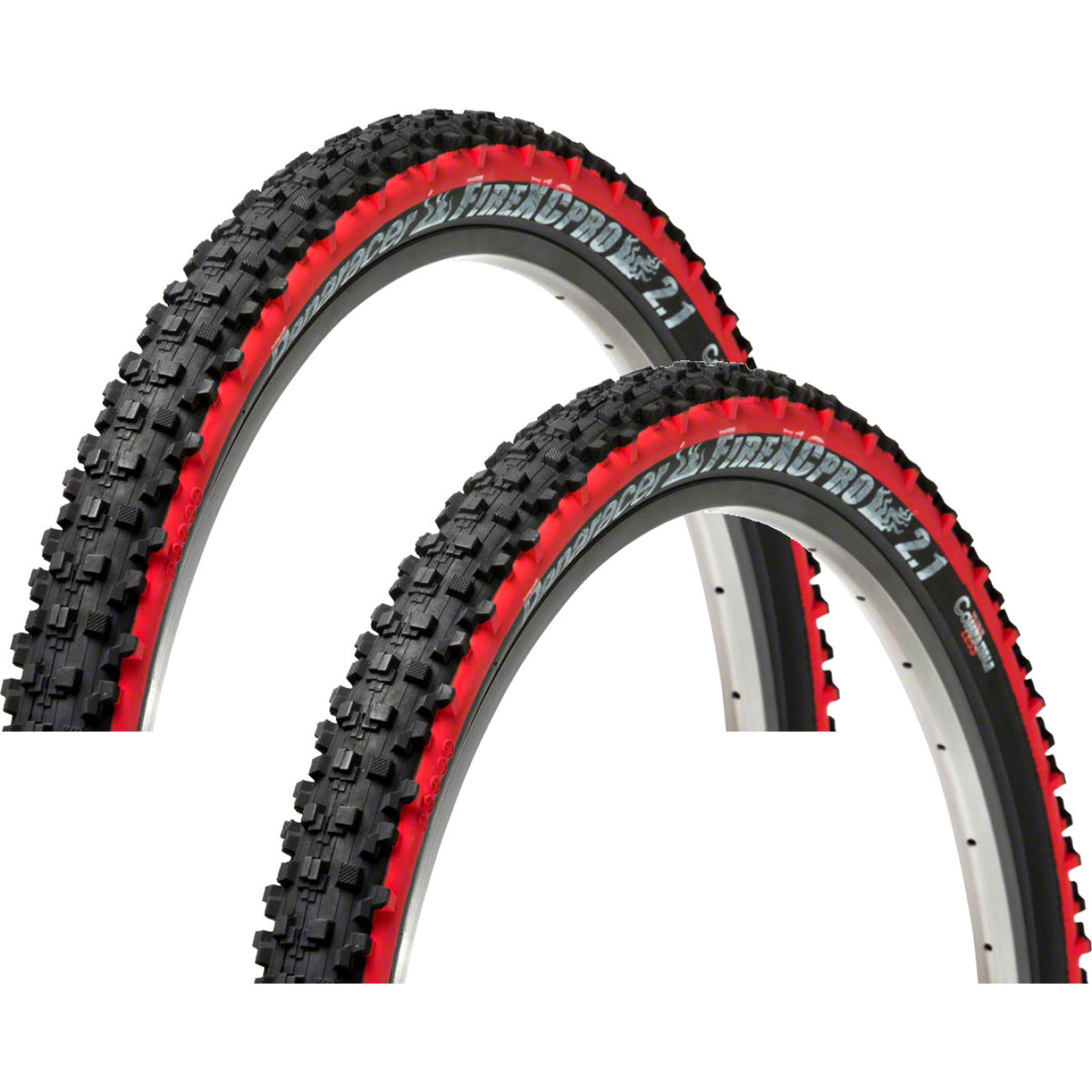 Pack of 2 Panaracer Fire Pro Tire 26 x 2.1 Tubeless Folding Black/Red 1