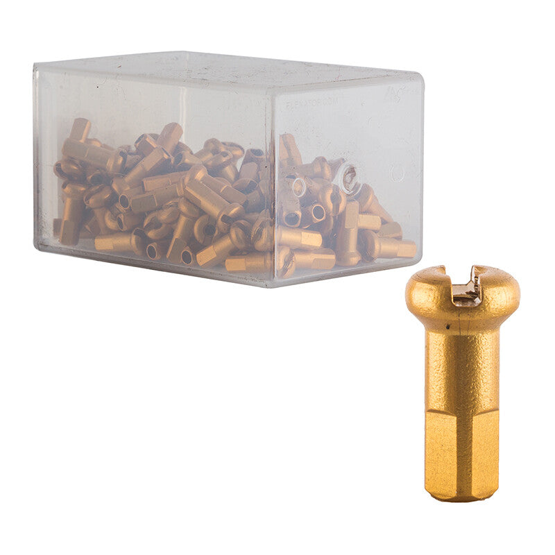 DT Swiss Alloy Spoke Nipples 2.0 x 12mm Gold Box of 100 1
