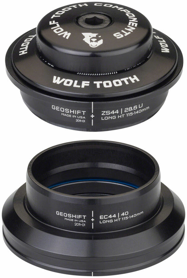 Wolf Tooth GeoShift Performance Angle Headset - ZS44/EC49 Black Short 1