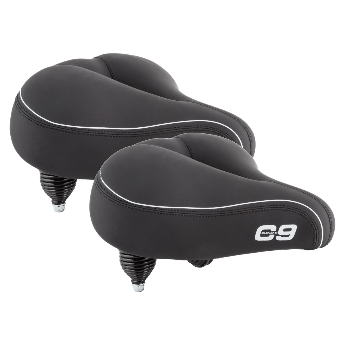 2 Cloud-9 Unisex Bicycle Comfort Seats Black Soft Touch Vinyl Cruiser 1