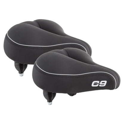 2 Cloud-9 Unisex Bicycle Comfort Seats Black Soft Touch Vinyl Cruiser 1