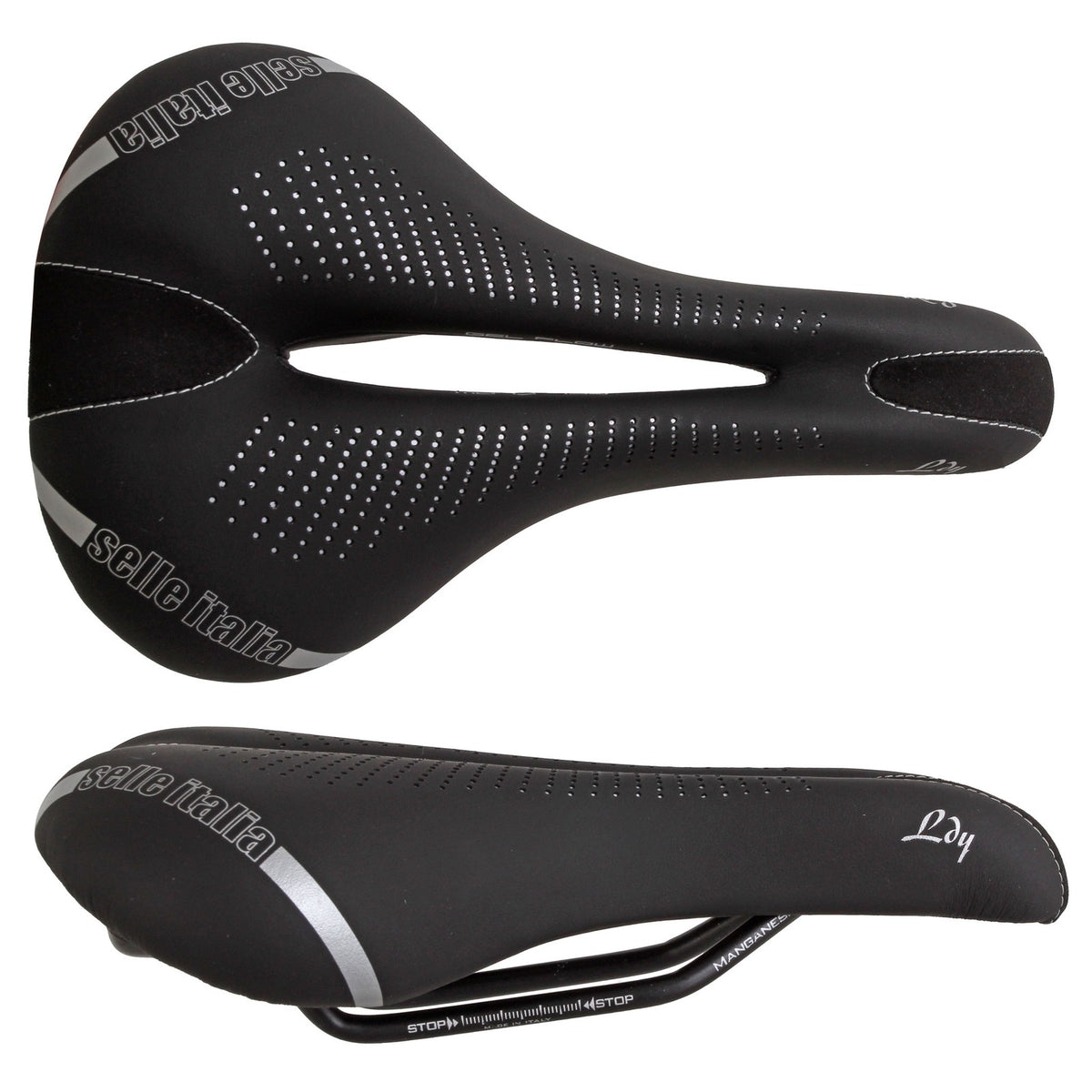 Selle Italia Lady Gel Flow Saddle, L2 IDmatch, Manganese Rail, Black 1
