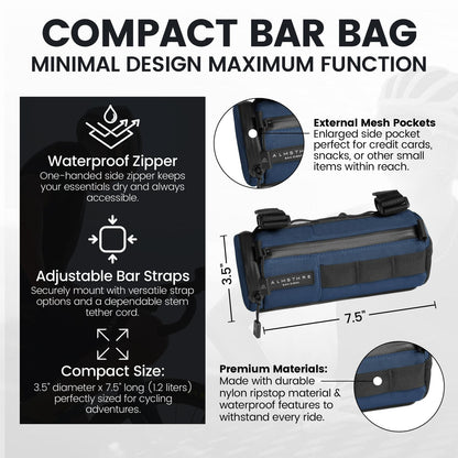 ALMSTHRE Compact Bar Bag, Waterproof Zipper & Adjustable Straps, Cosmic Blue 2