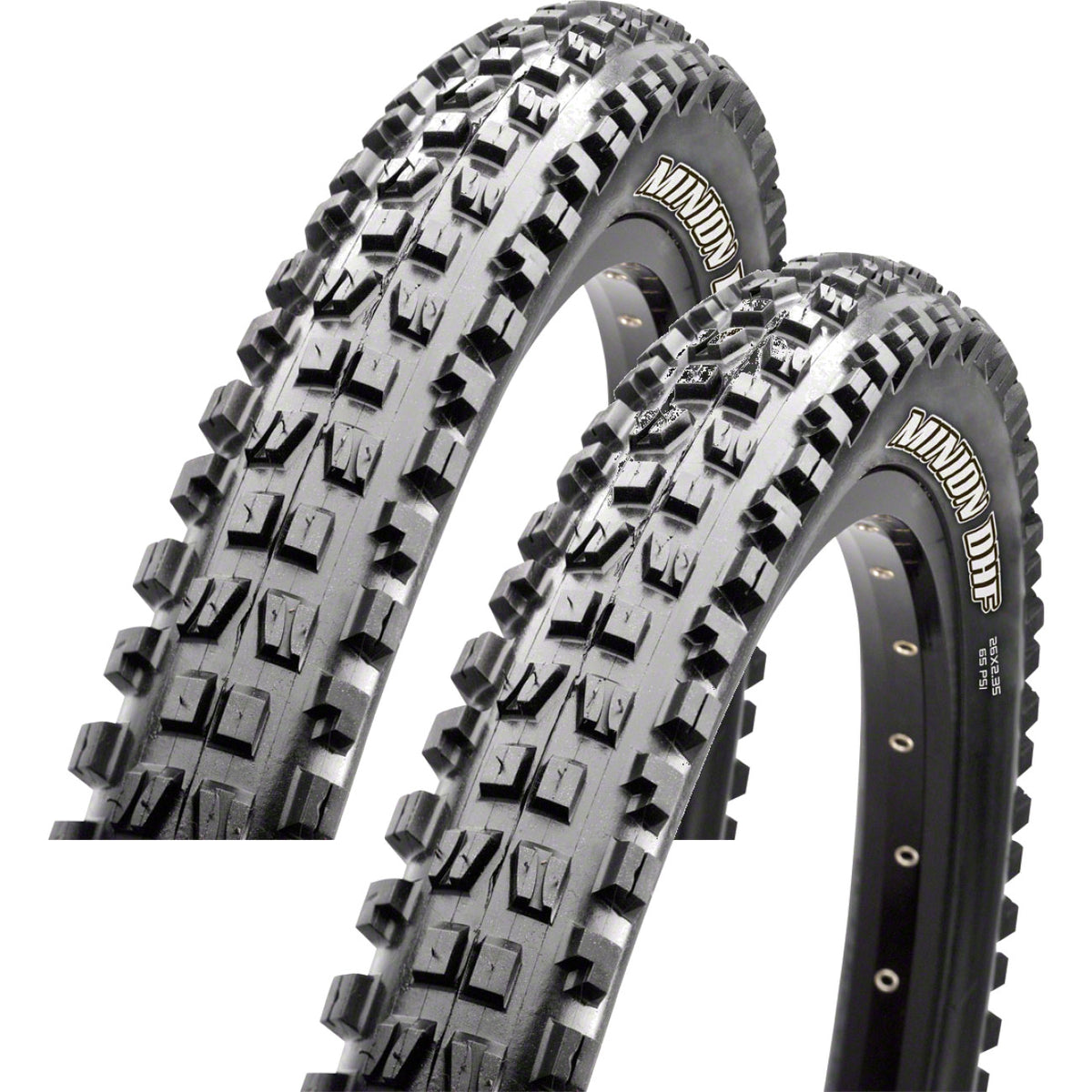 Pack of 2 Maxxis Minion DHF Tires 20 x 2.40 Clincher Folding Black Dual 1