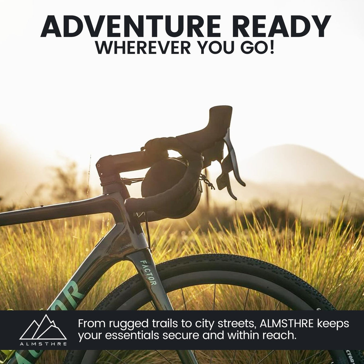 ALMSTHRE Compact Bar Bag, Waterproof Zipper & Adjustable Straps, Midnight Black 4
