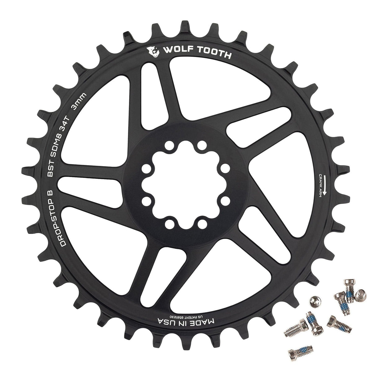 Wolf Tooth Direct Mount Chainring 28T Drop-Stop B for SRAM 8-Bolt Cranksets 3mm 3