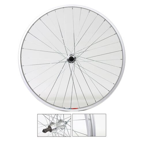 Weinmann Hybrid Bike 700c Rear Wheel Silver 5 / 6 / 7 Speed Freewheel 36H QR Hub 1