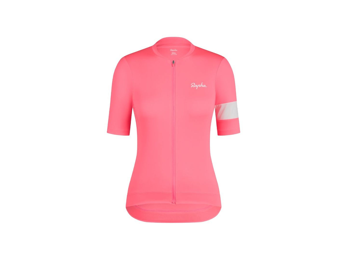 Rapha Core Women's Cycling Jersey L Visibility Pink/White 1