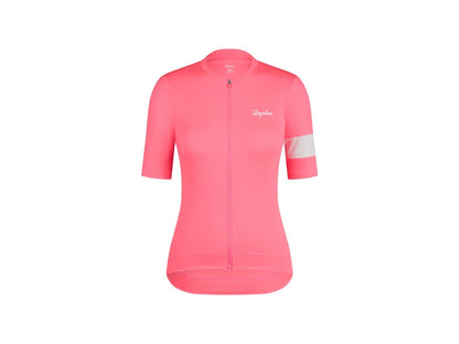 Rapha Core Women's Cycling Jersey L Visibility Pink/White 1