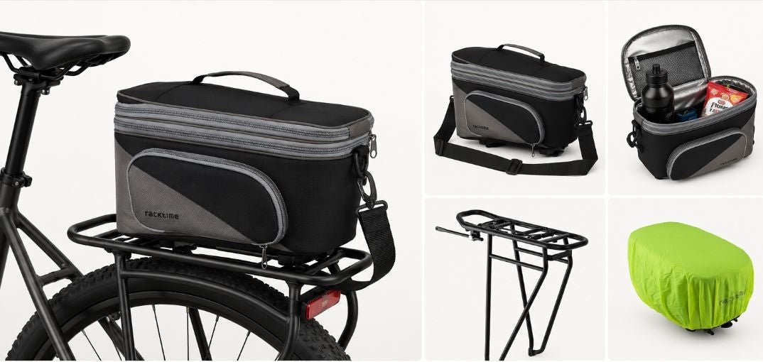 Racktime Basic 2.0 Rear Bicycle Rack and Talis Plus Bag Kit 700c Black Grey 1