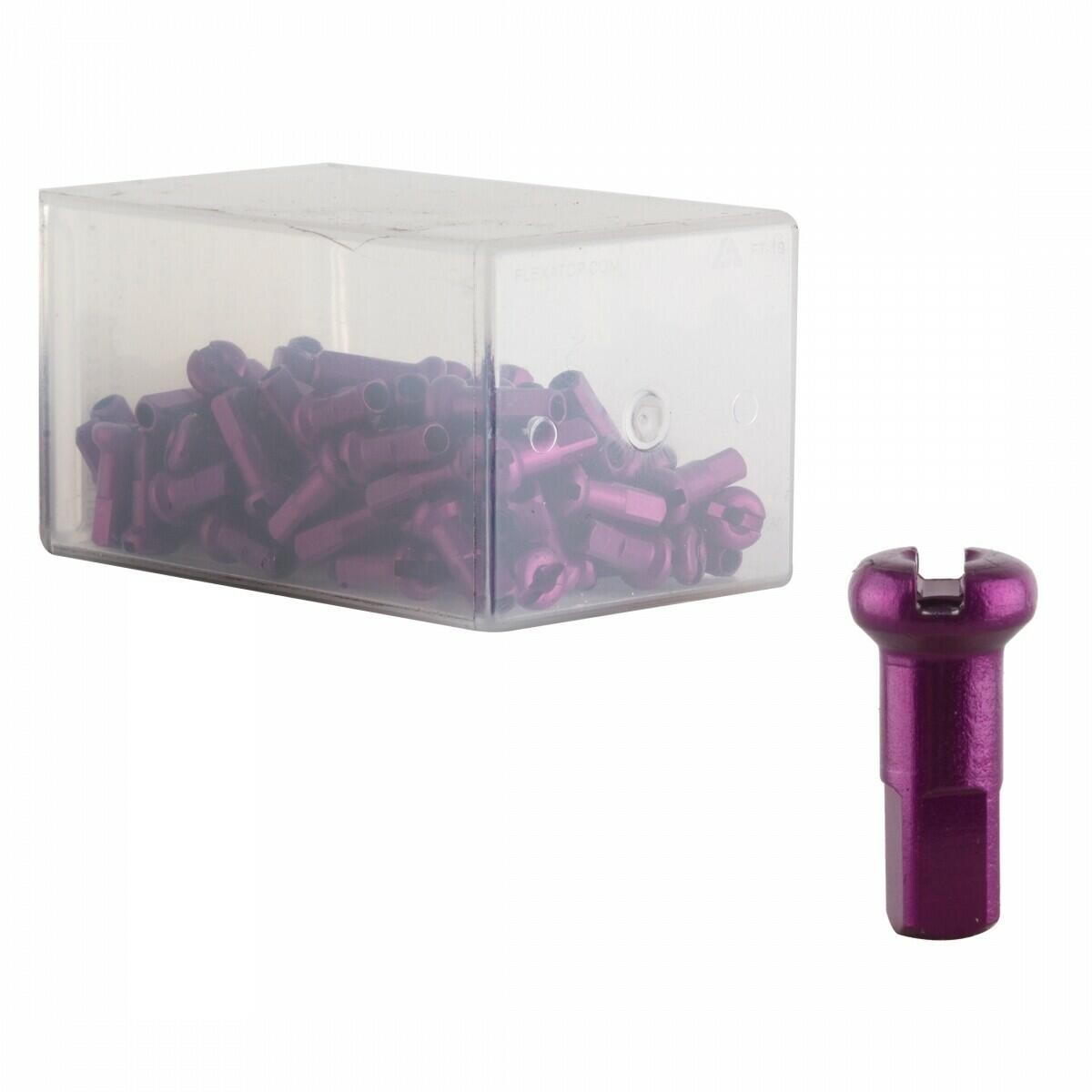 DT Swiss Alloy Spoke Nipples 2.0 x 12mm Purple Box of 100 3