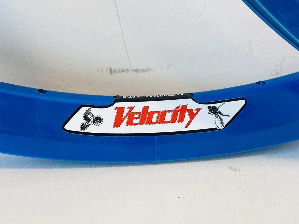 Velocity Chukker 700c Rim Set 48h Blue Anodized NMSW - Made in Australia 4