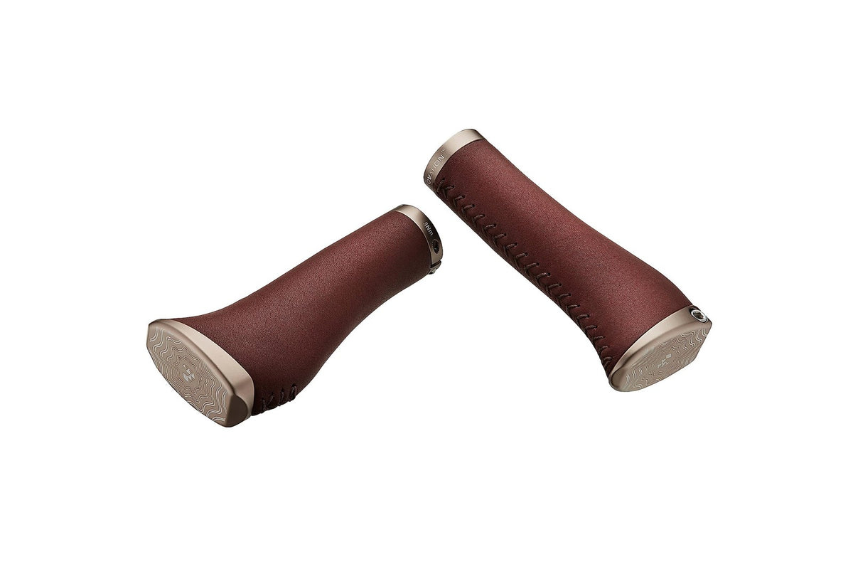 Ciclovation Tomahawk Ergonomic Leather Grips - Honey Brown 1