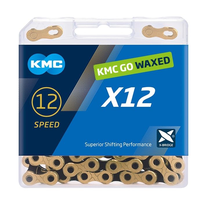 KMC Pre-Waxed 12-Speed X12 High-Performance Bicycle Chain, Ti Gold/Black 1