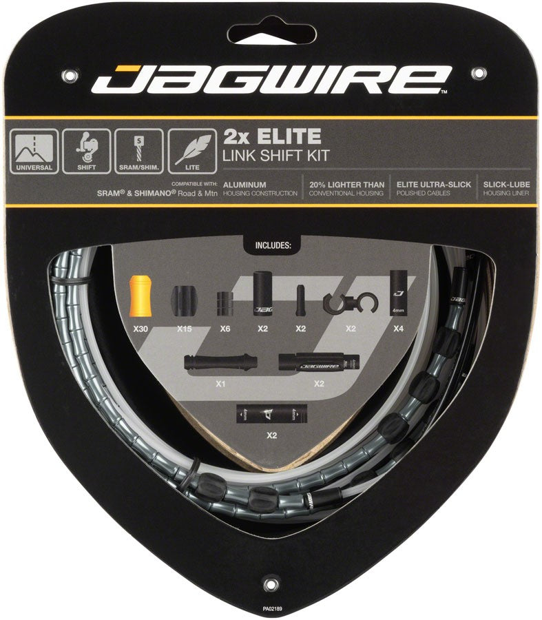 Jagwire 2x Elite Link Shift Cable Kit Gray / UltraSlick Cables 1