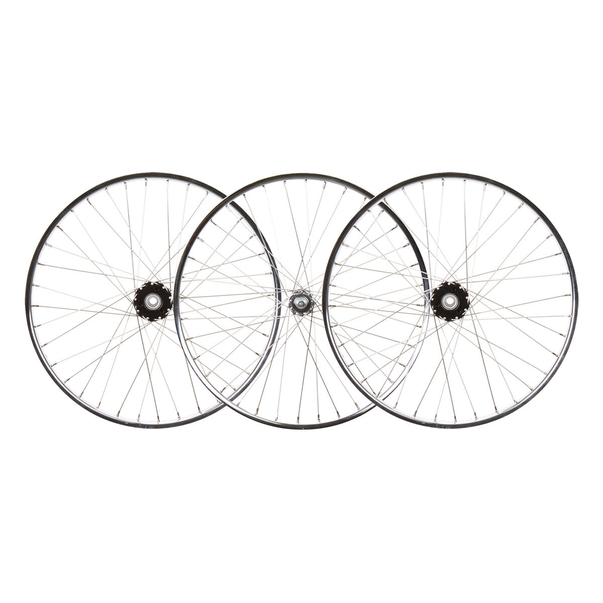 WM Wheels Set 24x1.75 507x28 Stl Cp 36 Trike 15mm W/bearings 12gucp 1