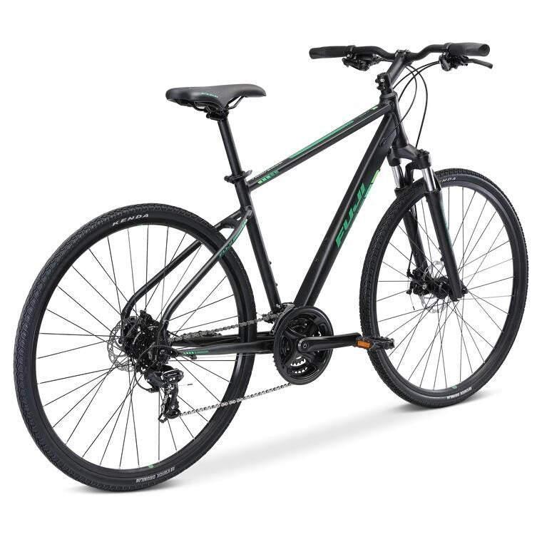 Fuji Traverse 1.7 Hybrid Commuter Bike - XL 21in - Satin Black / Green 3