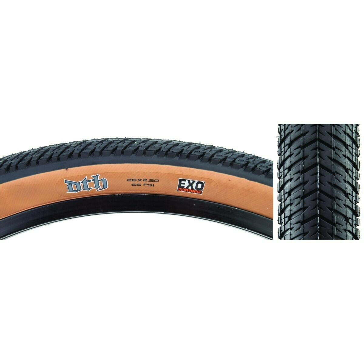 Maxxis DTH Tire 26x2.30 Black/Dark Tan Folding Bead SC / EXO 1