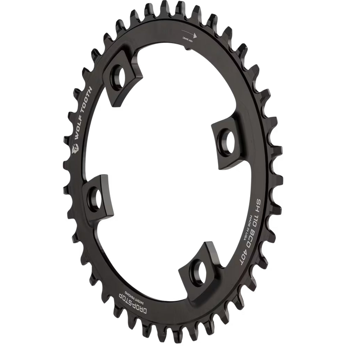 Wolf Tooth Elliptical Chainring 40T Shimano 110 Asym BCD 4-Bolt Drop-Stop B 2