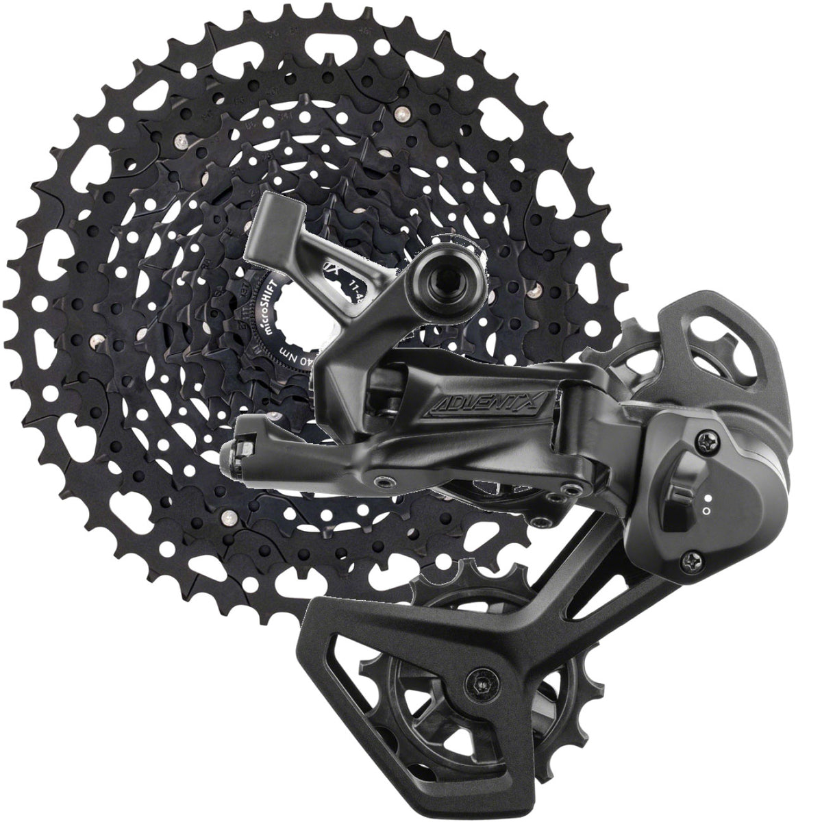 microSHIFT ADVENT X 10-Speed 11-48t Cassette and V2 Medium Cage Derailleur 1
