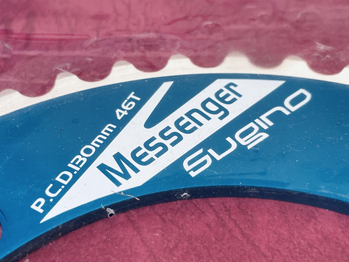 NOS Sugino Messenger 130BCD 46t Track Chainring 1/8" - Blue Anodized 2