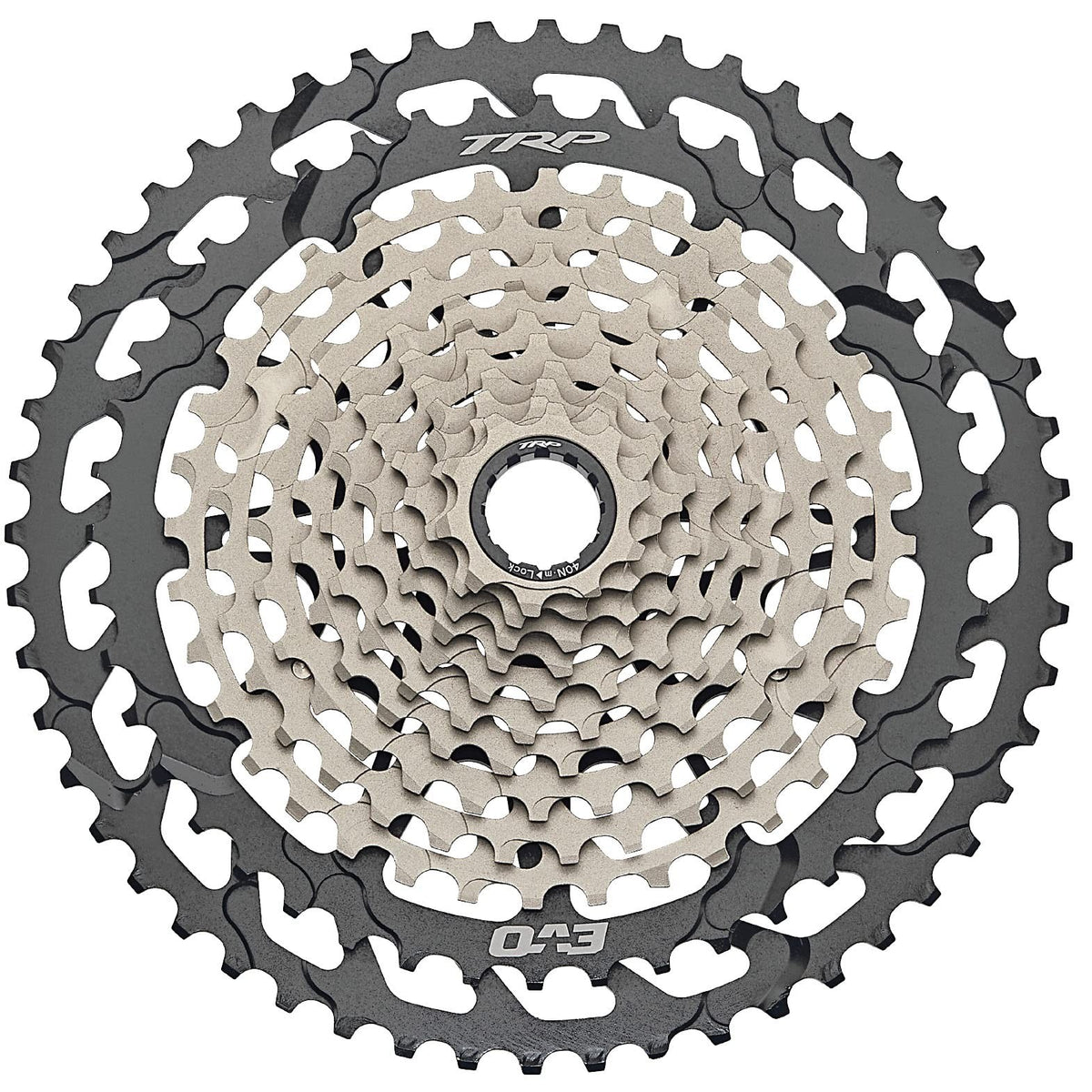 TRP EVO 12 Bike Cassette, 12-Speed, MicroSpline Compatible, Black/Silver 1