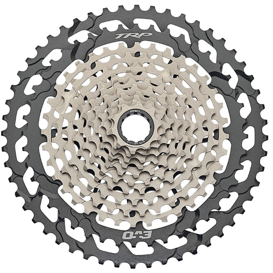 TRP EVO 12 Bike Cassette, 12-Speed, MicroSpline Compatible, Black/Silver 1