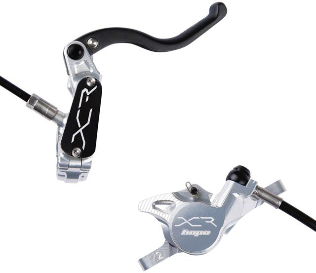 Hope XCR Pro X2 Disc Brake and Lever Set - Rear, Hydraulic, Post Mount, Silver 1