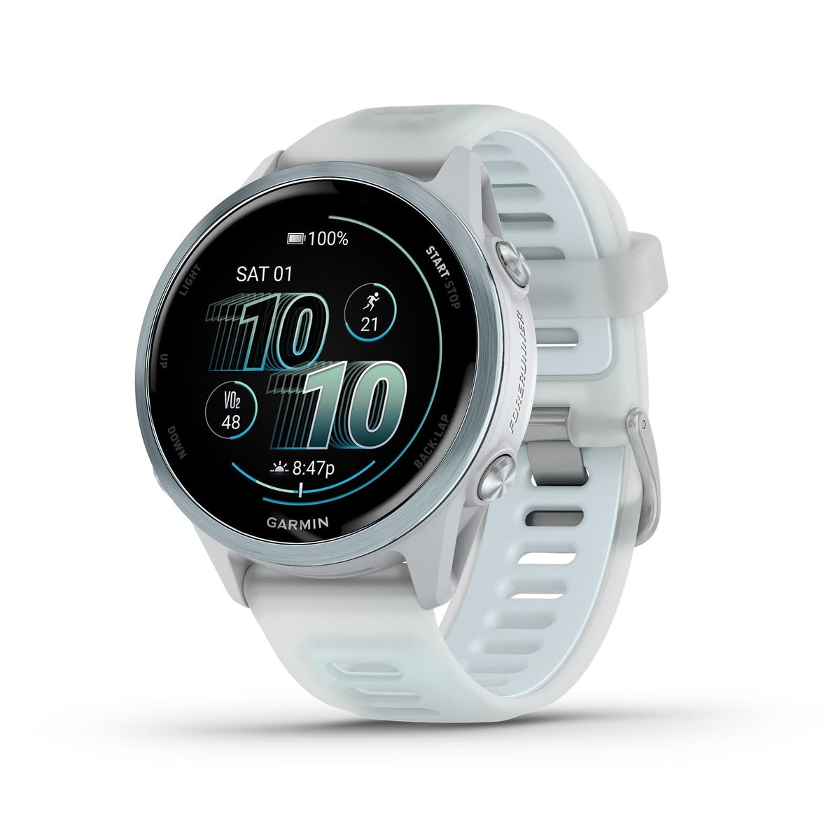 Garmin Forerunner 570 Watch 42mm Cloud Blue/Translucent Whitestone Silicone 1
