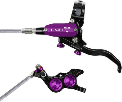Hope EVO GR4 Disc Brake/Lever Left Post 4-Piston Braided Black/Purple 1