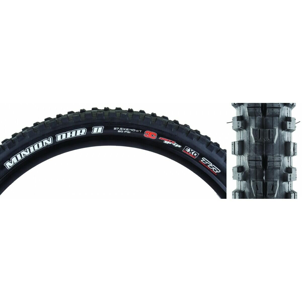 Maxxis Minion DHR II Tire - 27.5x2.4 3CG/EXO/TR/WT Folding 60TPI 1