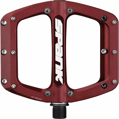Spank Spoon 110 Pedals - Platform, Aluminum, 9/16", 110mm Wide, Red 2
