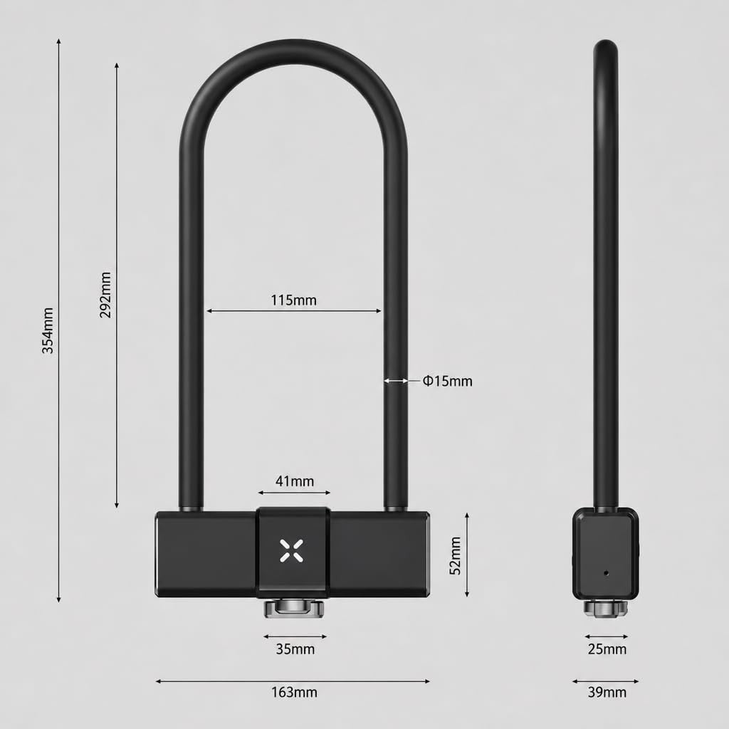 Black X Titan Smart Shackle Lock LS, Bicycle, Motorcycle, Scooter or Bike Lock 3