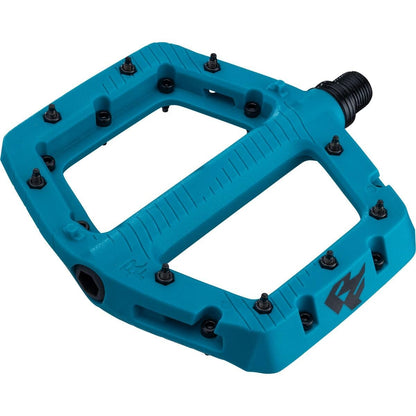 Raceface Chester Large Platform Pedals Cr-Mo Spindle 9/16" Turquoise Pair 3