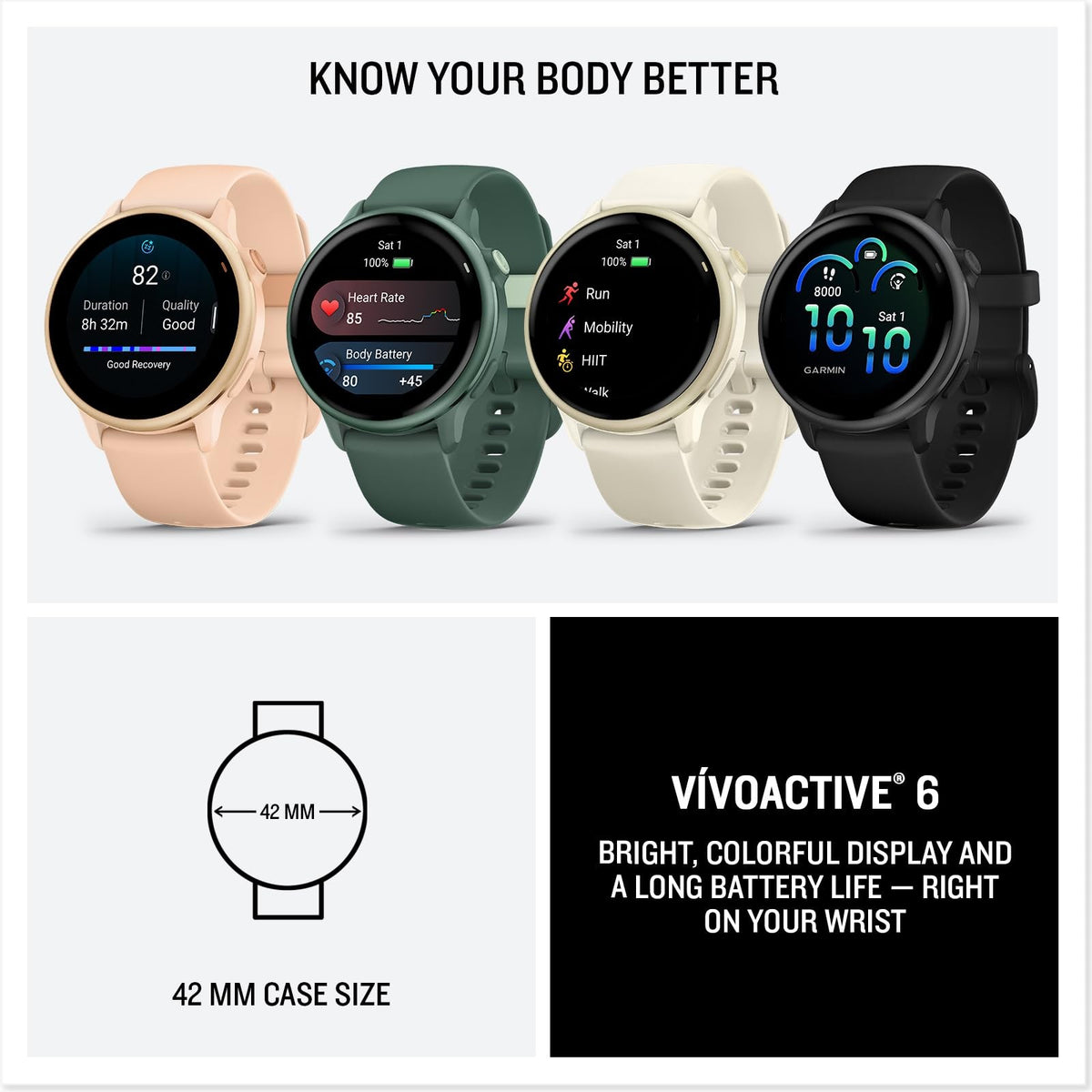 Garmin vivoactive 6 Fitness GPS Smartwatch AMOLED Display Pink Dawn 9