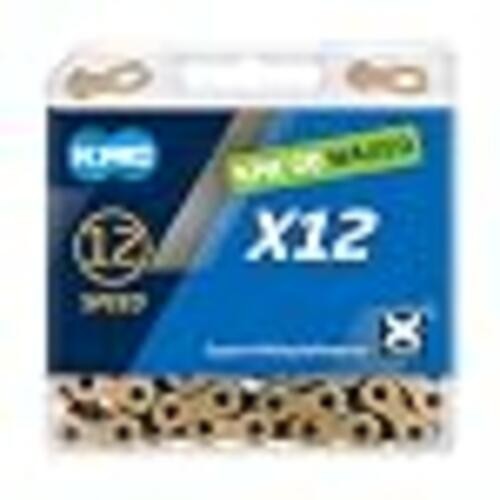 KMC Pre-Waxed 12-Speed X12 High-Performance Bicycle Chain, Ti Gold/Black 2