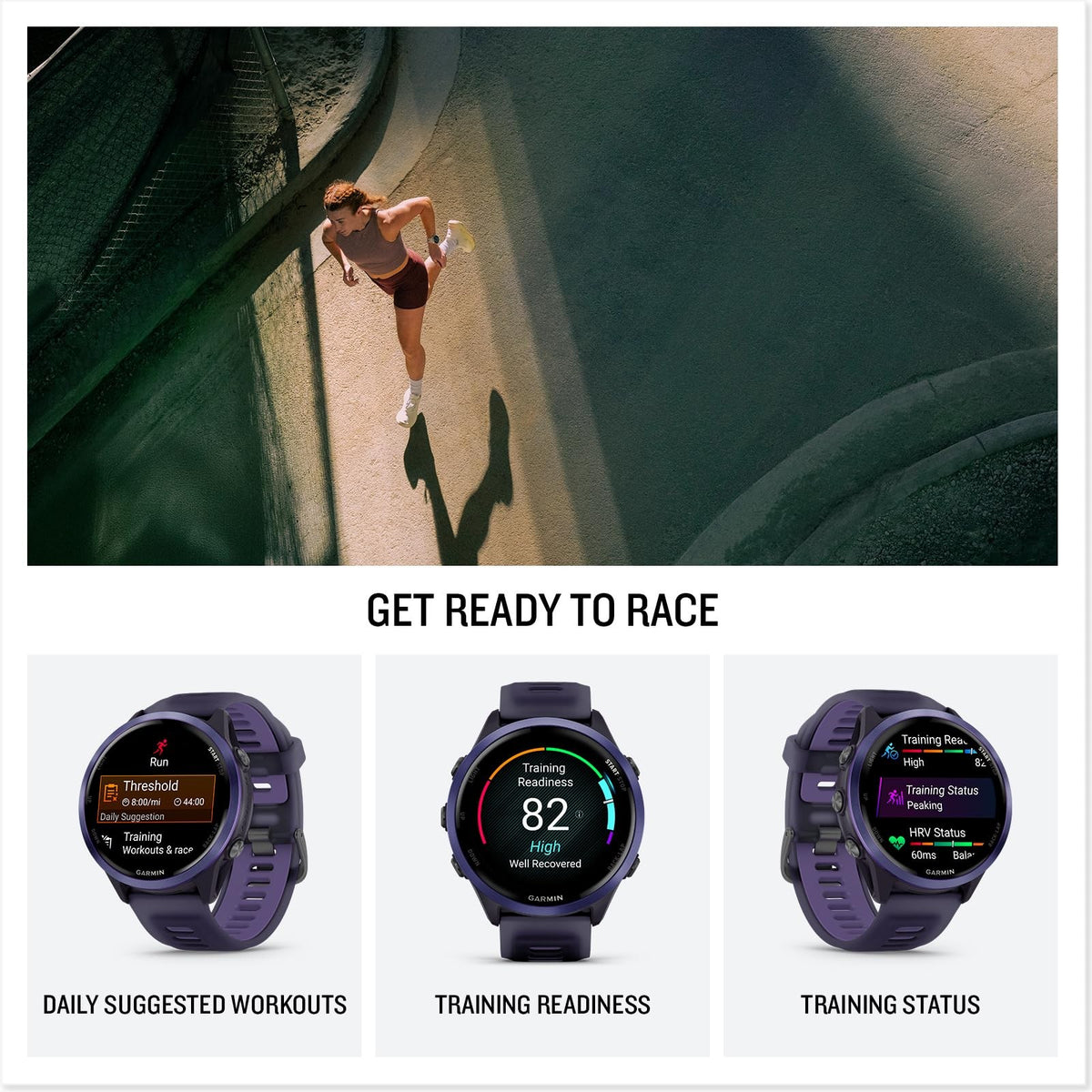 Garmin Forerunner 570 Watch 47mm Indigo/Translucent Imperial Purple Silicone 4