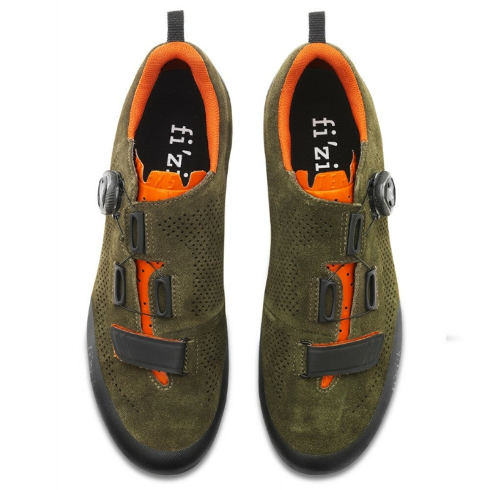 Fizik X5 Terra - Suede Military Green / Orange Fluo - EU 39.5 Mountain Shoes 2