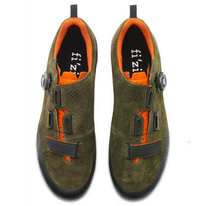 Fizik X5 Terra - Suede Military Green / Orange Fluo - EU 39.5 Mountain Shoes 2