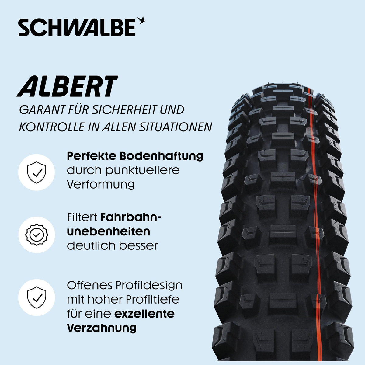 Schwalbe Albert Tire - 29 x 2.50 Tubeless Folding Black Evolution Line Gravity 2
