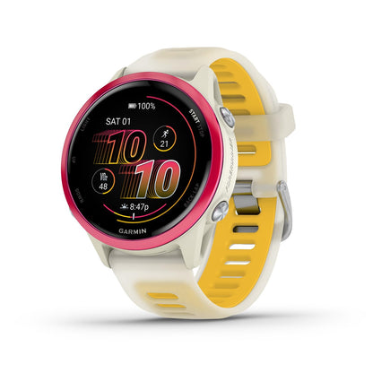 Garmin Forerunner 570 Watch 42mm Bone/Translucent Mango Silicone 1