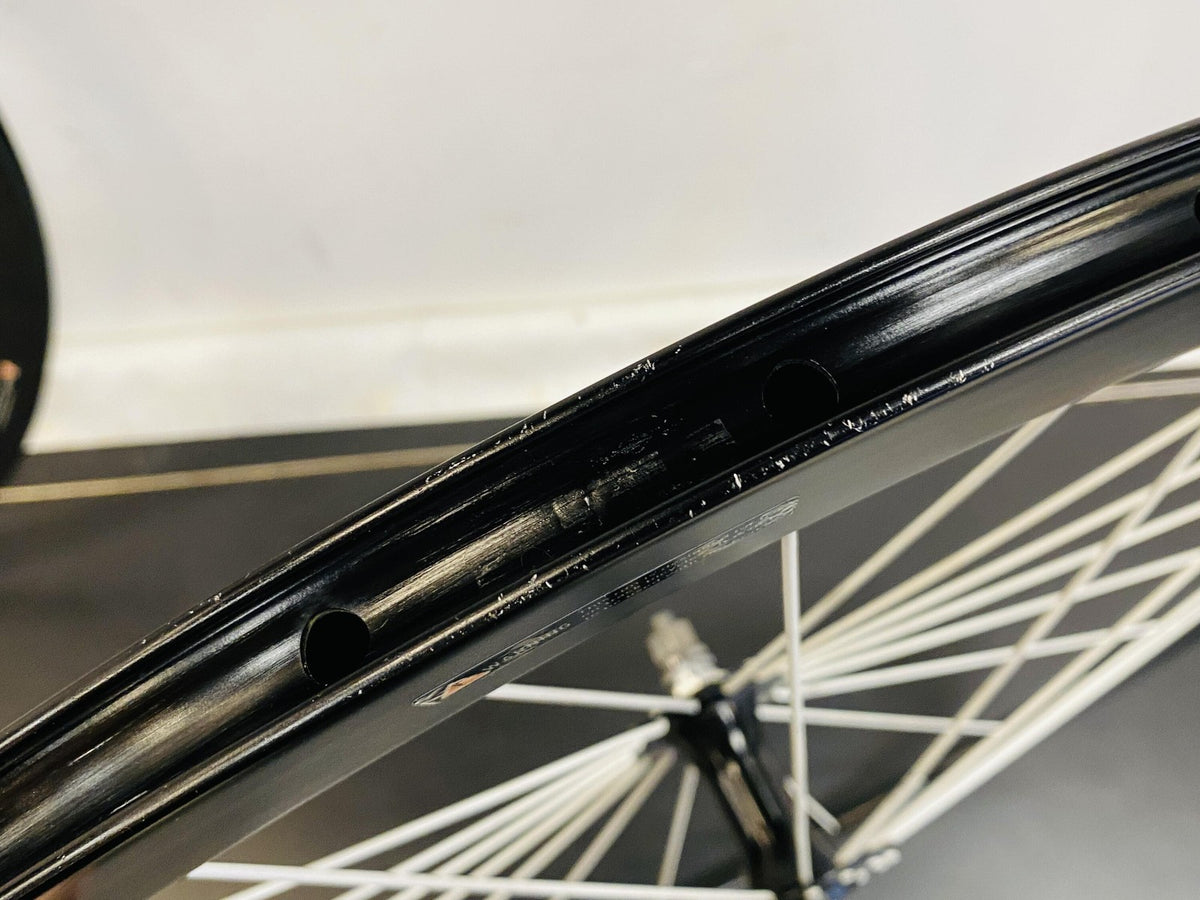 H+ Son Track Wheelset 32h Fix/Fix NMSW Soma Hubs Black White Spokes - Light Wear 9
