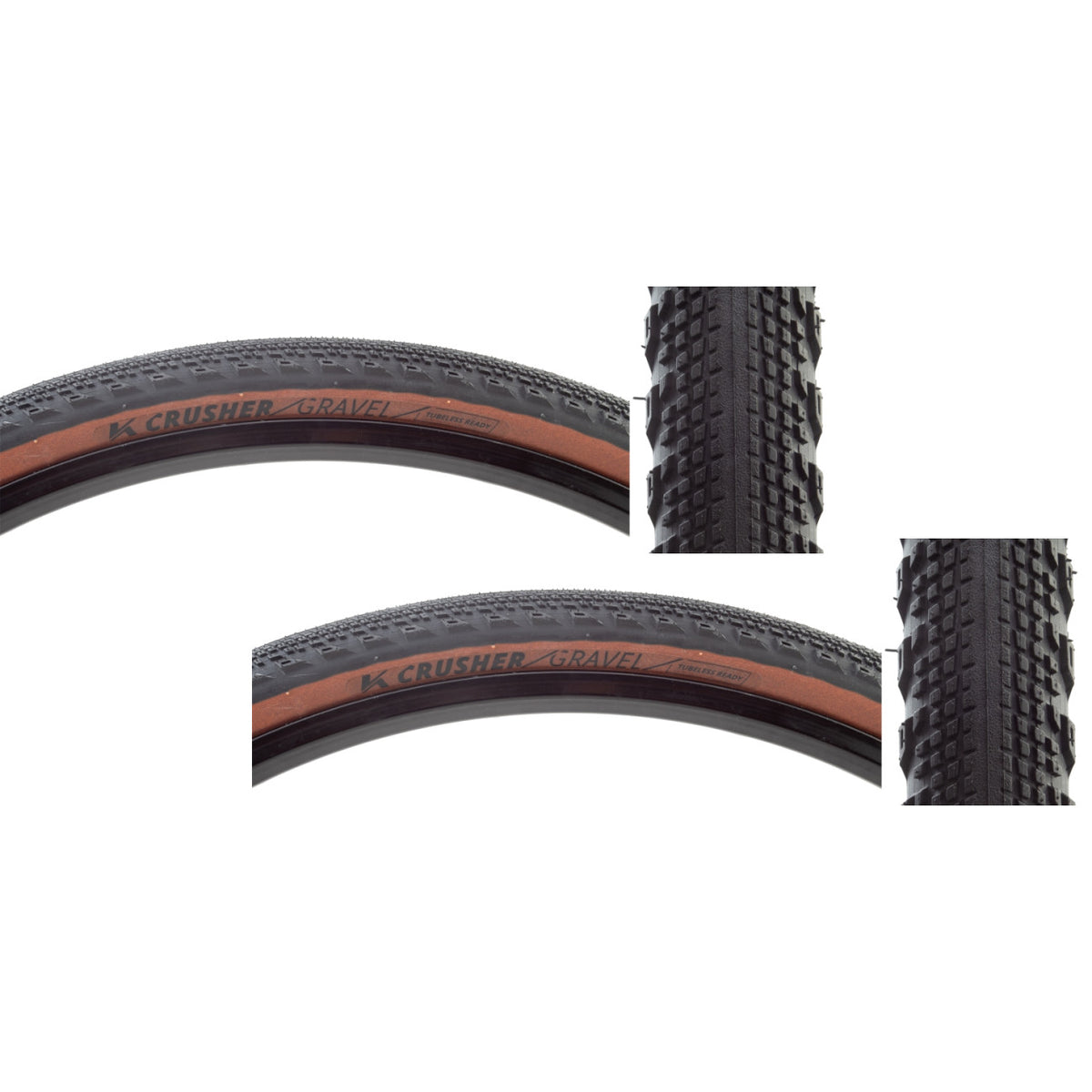 2 Pack Kenda Crusher Gravel 700x40 Tubeless Tires Bk/Csk GCT Casing 1
