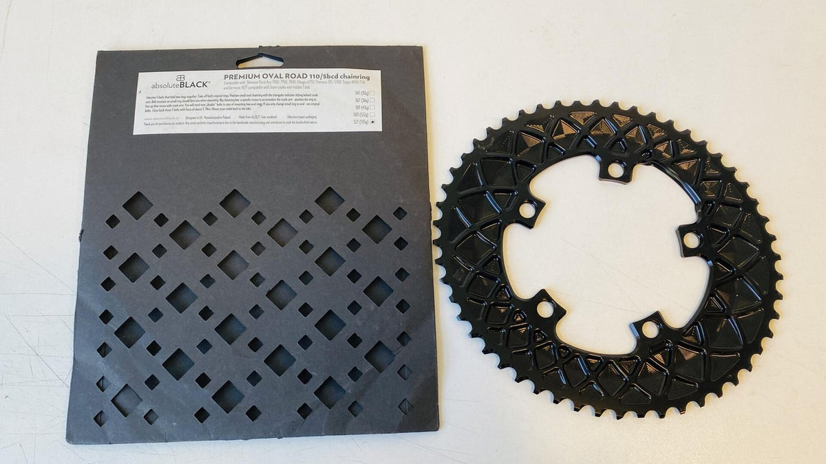 absoluteBLACK Premium OVAL 110bcd 5-Bolt Chainring 52t - Black 1