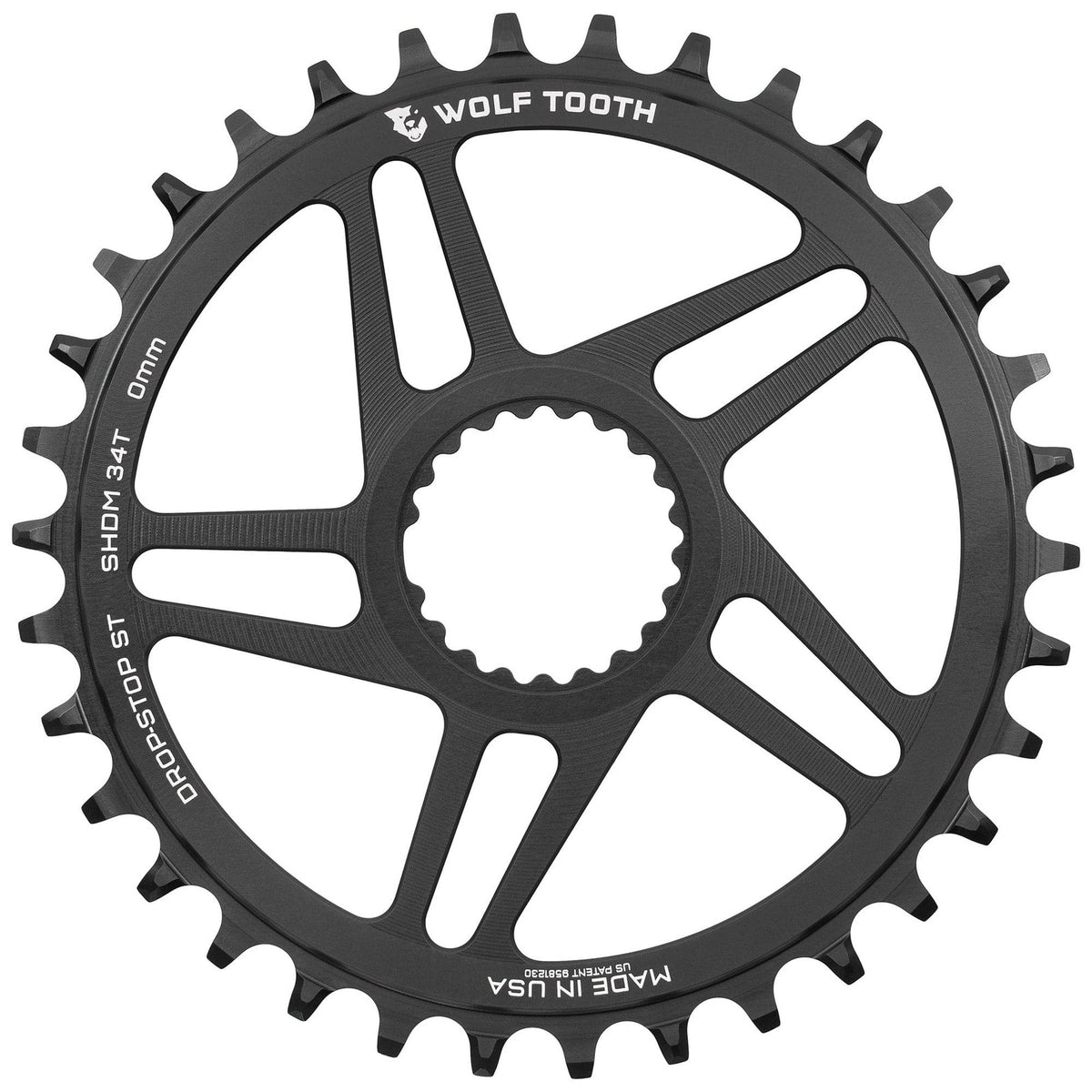 Wolf Tooth Drop-Stop ST 38T 0mm Offset Direct Mount Chainring for 1