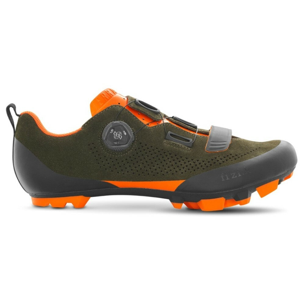 Fizik X5 Terra - Suede Military Green / Orange Fluo - EU 39.5 Mountain Shoes 1