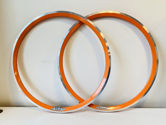 Velocity Chukker 700c Rim Set 32h Orange MSW - Made in Australia 1