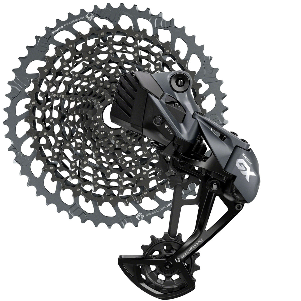 SRAM GX Eagle AXS 12-Speed Rear Derailleur Lunar + XG-1275 10-52T Cassette 1